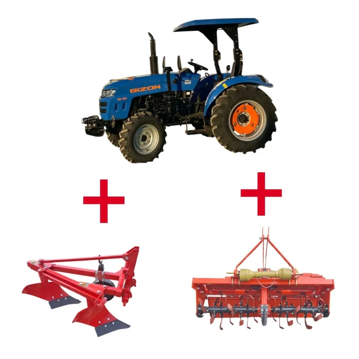 tractor bizon xd454 + freza 1,6 m holt + plug holt 1 cormana
